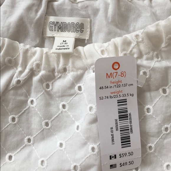 🎉HP🎉NWT Gymboree Girls White Eyelet Dress - M7/8 - Picture 5 of 6